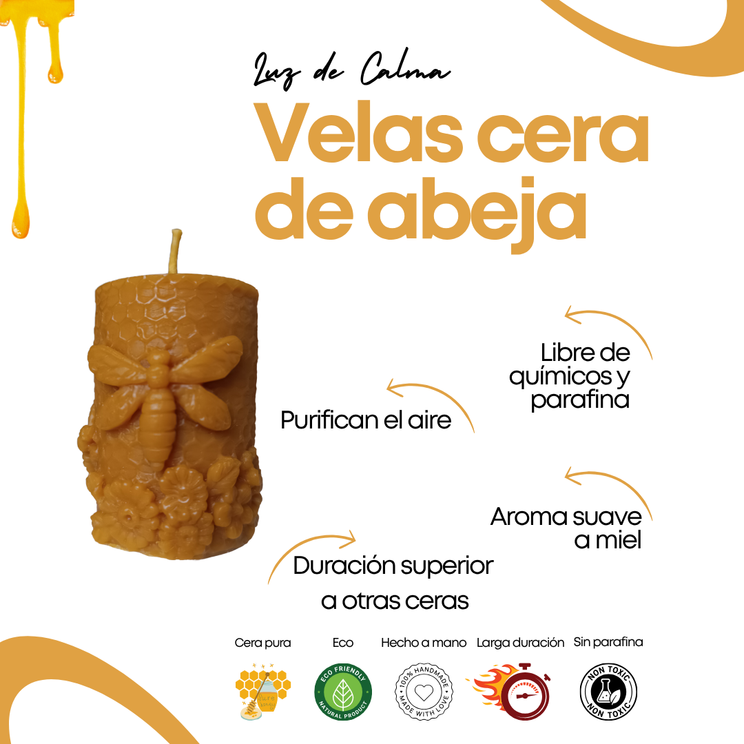 Velas Artesanales de Cera de Abeja – Naturales y Decorativas