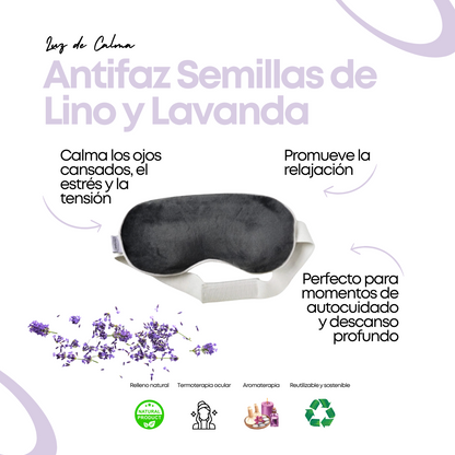 Antifaz Relajante de Ojos: Terapéutico con Semillas de Lino y Lavanda
