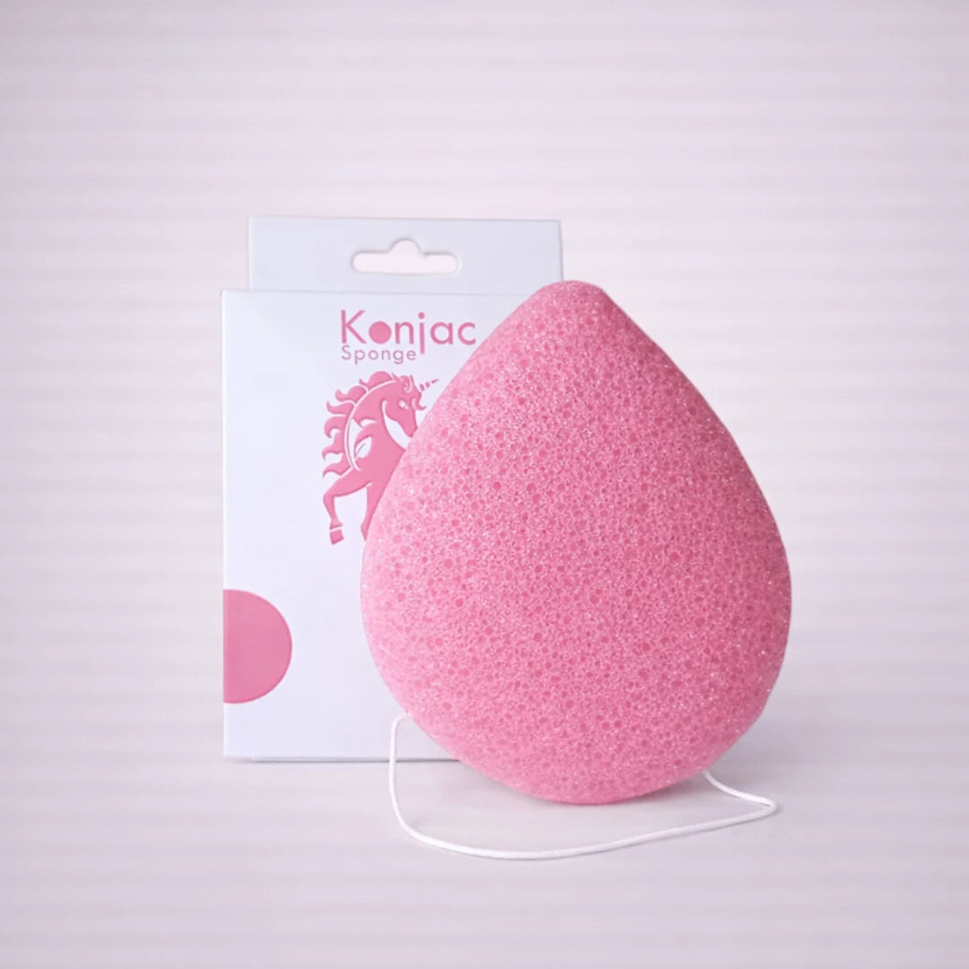 Esponja facial Konjac rosa para limpieza delicada y cuidado diario de la piel