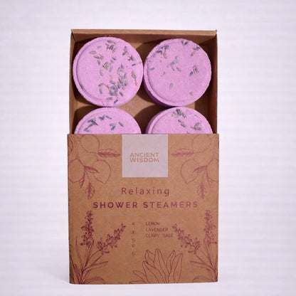 Vaporizadores de ducha relajantes ZEN con lavanda, limón y salvia sclarea en presentación natural