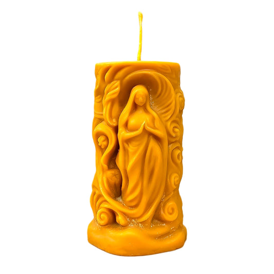 Vela Luz Interior de cera de abeja 100% natural sobre fondo blanco