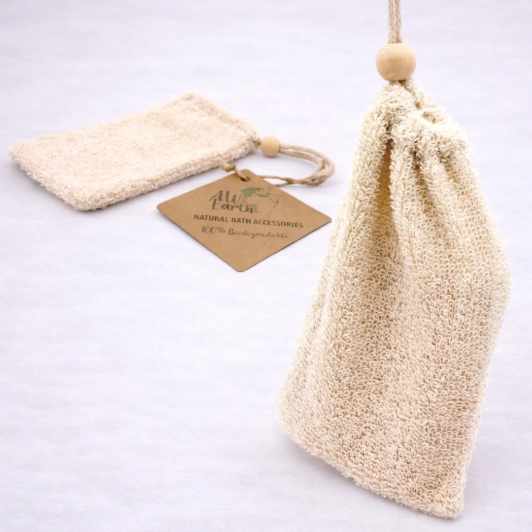 Bolsa de jabón de ramio colgante reutilizable, exfoliante natural y ecológico para ducha y cuidado corporal