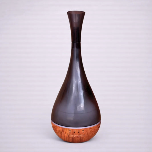 Difusor de aromas París individual con diseño moderno, acabado oscuro y base efecto madera