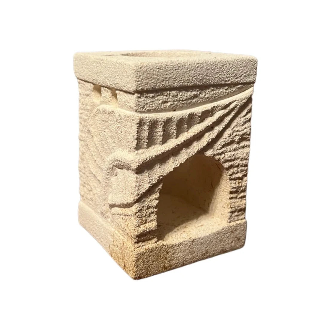 Quemador de aceites esenciales de piedra natural cuadrado para aromaterapia.