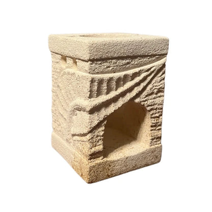 Quemador de aceites esenciales de piedra natural cuadrado para aromaterapia.