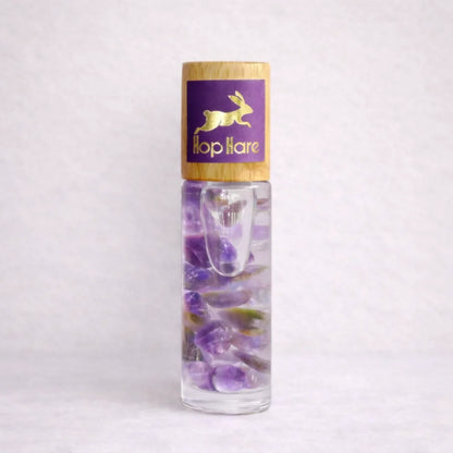 Roll-on aromático de amatista con aceites esenciales y minerales naturales